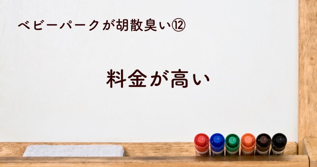 ⑫ベビーパークの料金が高くて胡散臭い